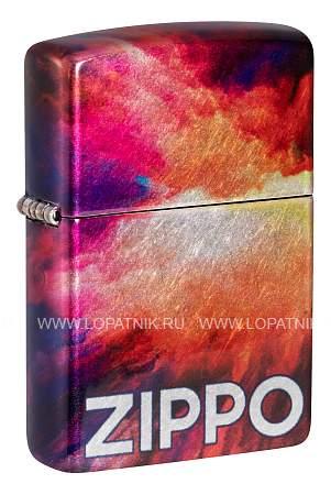 зажигалка zippo tie dye с покрытием 540 tumbled chrome, латунь/сталь, разноцветная, 38x13x57 мм 48982 Zippo
