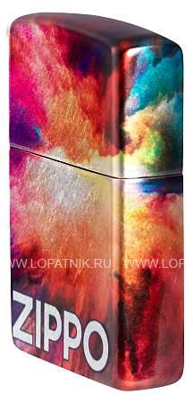 зажигалка zippo tie dye с покрытием 540 tumbled chrome, латунь/сталь, разноцветная, 38x13x57 мм 48982 Zippo