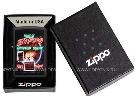 зажигалка zippo classic с покрытием black matte, латунь/сталь, черная, матовая, 38x13x57 мм 48455 Zippo