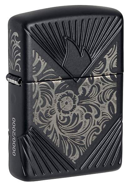 Зажигалка ZIPPO Armor® с покрытием Black Matte, латунь/сталь, чёрная, матовая, 38x13x57 мм 46025 Zippo, Артикул: 46025 фото №1