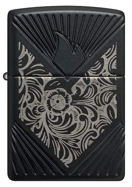 Зажигалка ZIPPO Armor® с покрытием Black Matte, латунь/сталь, чёрная, матовая, 38x13x57 мм 46025 Zippo, Артикул: 46025 фото №1
