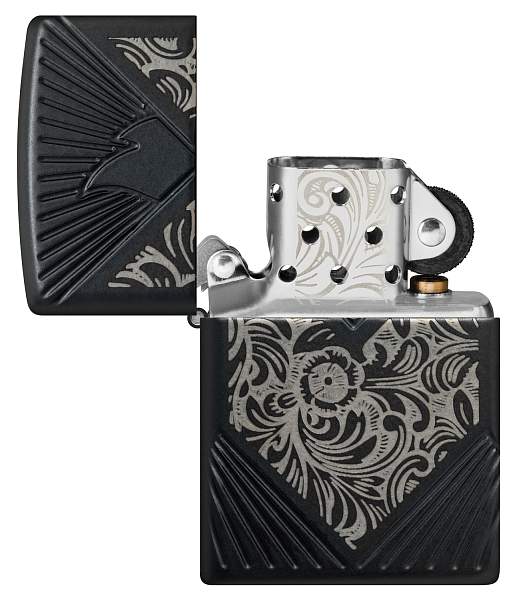 Зажигалка ZIPPO Armor® с покрытием Black Matte, латунь/сталь, чёрная, матовая, 38x13x57 мм 46025 Zippo, Артикул: 46025 фото №1