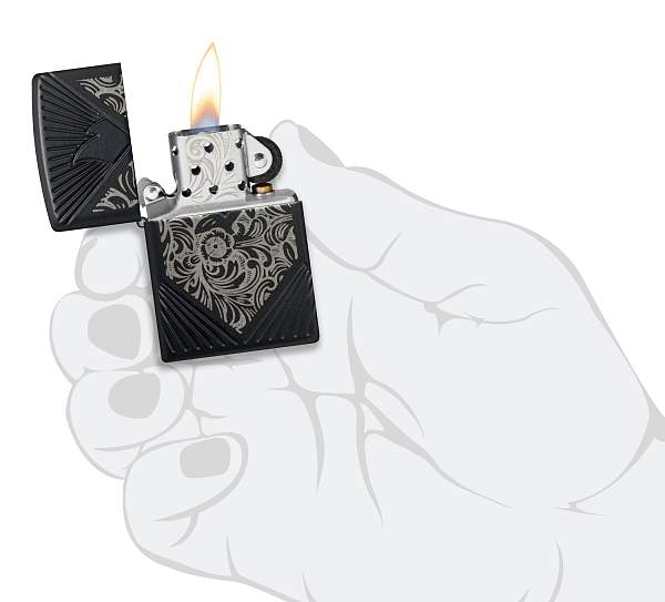 Зажигалка ZIPPO Armor® с покрытием Black Matte, латунь/сталь, чёрная, матовая, 38x13x57 мм 46025 Zippo, Артикул: 46025 фото №1