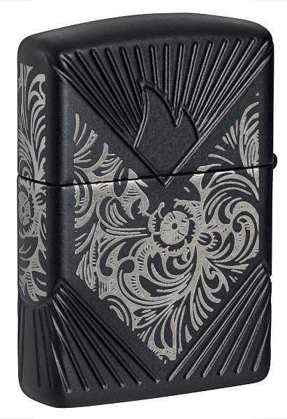 Зажигалка ZIPPO Armor® с покрытием Black Matte, латунь/сталь, чёрная, матовая, 38x13x57 мм 46025 Zippo, Артикул: 46025 фото №1
