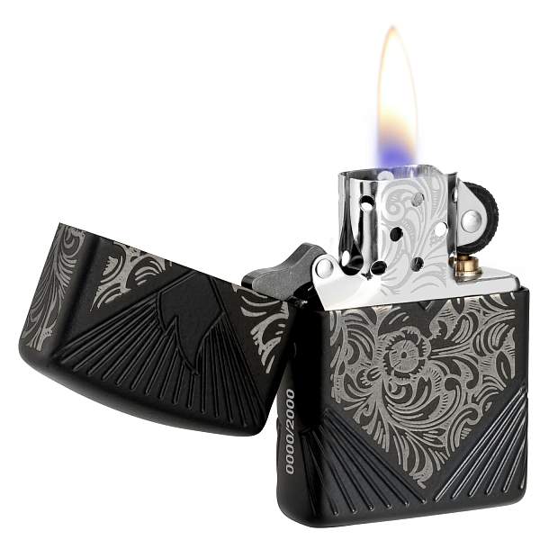 Зажигалка ZIPPO Armor® с покрытием Black Matte, латунь/сталь, чёрная, матовая, 38x13x57 мм 46025 Zippo, Артикул: 46025 фото №1