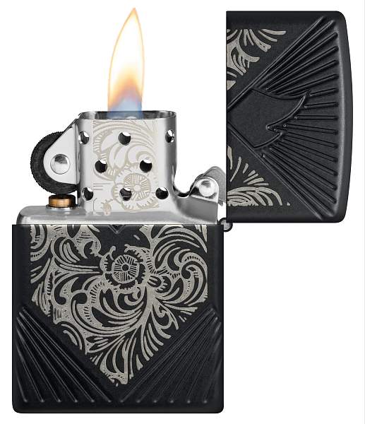 Зажигалка ZIPPO Armor® с покрытием Black Matte, латунь/сталь, чёрная, матовая, 38x13x57 мм 46025 Zippo, Артикул: 46025 фото №1