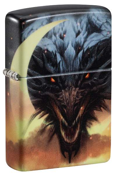 Зажигалка ZIPPO Dragon Design с покрытием Glow In The Dark Green, латунь/сталь, черная, 38x13x57 мм 48934 Zippo, Артикул: 48934 фото №1