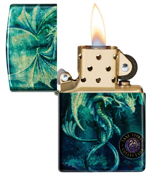 Зажигалка ZIPPO Anne Stokes с покрытием 540 Tumbled Brass, латунь/сталь, разноцветная, 38x13x57 мм 48986 Zippo, Артикул: 48986 фото №1