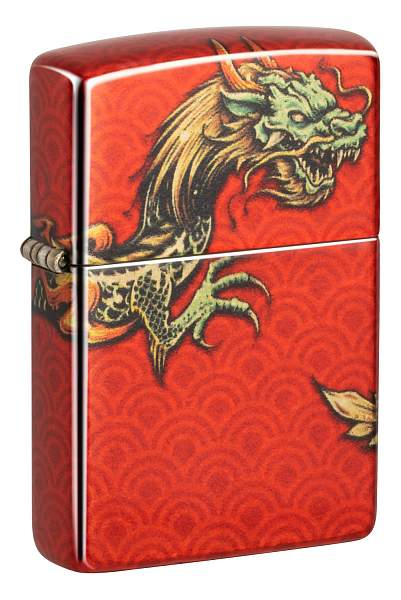 Зажигалка ZIPPO Dragon Design с покрытием 540 Tumbled Brass, латунь/сталь, разноцветная, 38x13x57 мм 48513 Zippo, Артикул: 48513 фото №1