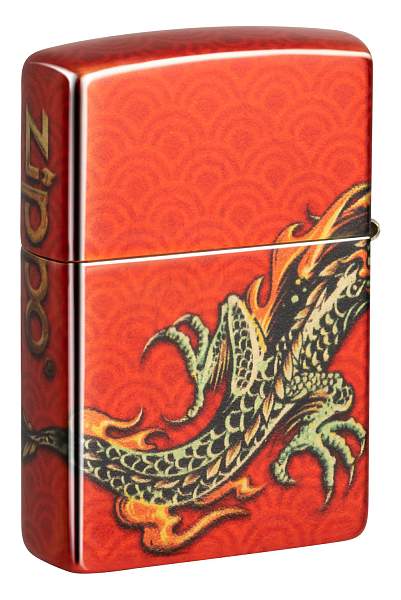 Зажигалка ZIPPO Dragon Design с покрытием 540 Tumbled Brass, латунь/сталь, разноцветная, 38x13x57 мм 48513 Zippo, Артикул: 48513 фото №1