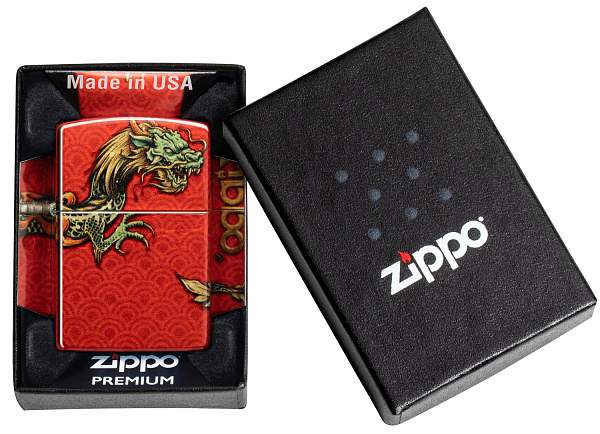 Зажигалка ZIPPO Dragon Design с покрытием 540 Tumbled Brass, латунь/сталь, разноцветная, 38x13x57 мм 48513 Zippo, Артикул: 48513 фото №1