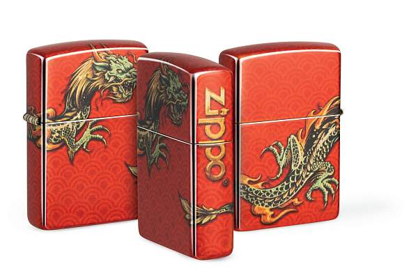 Зажигалка ZIPPO Dragon Design с покрытием 540 Tumbled Brass, латунь/сталь, разноцветная, 38x13x57 мм 48513 Zippo, Артикул: 48513 фото №1