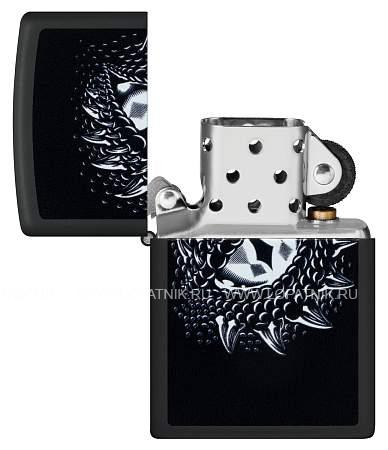 зажигалка zippo dragon eye с покрытием black light, латунь/сталь, черная,матовая 38x13x57 мм 48608 Zippo