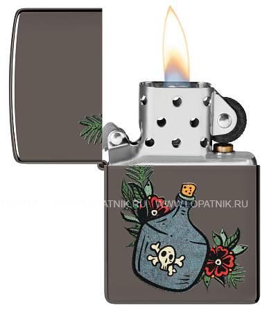 зажигалка zippo moonshine jug с покрытием black ice®, латунь/сталь, черная, 38x13x57 мм 48409 Zippo