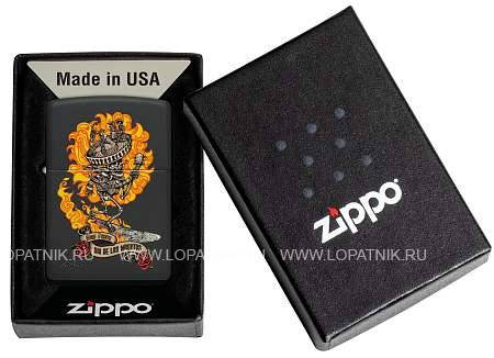 зажигалка zippo rick rietveld с покрытием black matte, латунь/сталь, черная, матовая, 38x13x57 мм 48954 Zippo