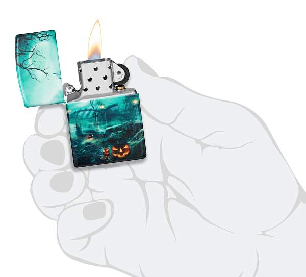 Зажигалка ZIPPO Graveyard с покрытием 540 Matte, латунь/сталь, разноцветная, 38x13x57 мм 48389 Zippo, Артикул: 48389 фото №1