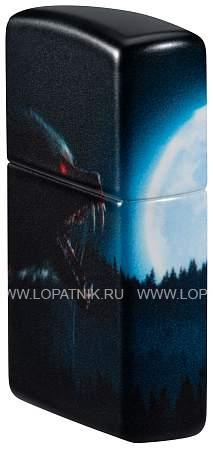 зажигалка zippo horror wolf с покрытием 540 matte, латунь/сталь, черная, 38x13x57 мм 48923 Zippo
