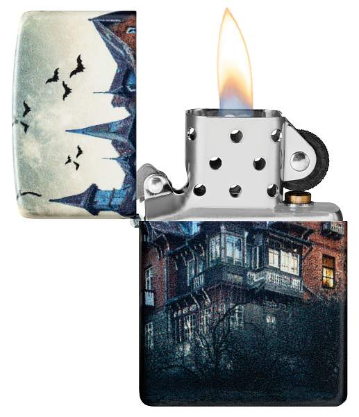 Зажигалка ZIPPO Horror House с покрытием 540 Matte, латунь/сталь, белая, 38x13x57 мм 48922 Zippo, Артикул: 48922 фото №1