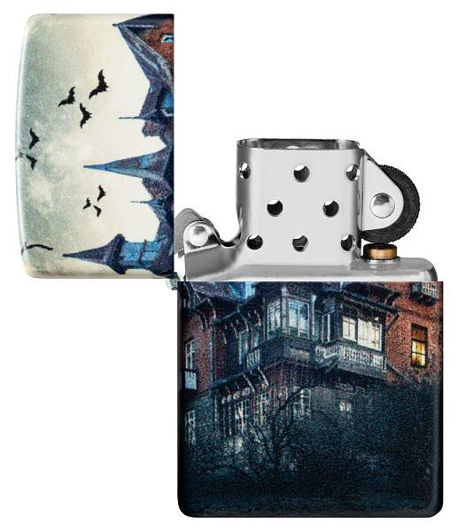 Зажигалка ZIPPO Horror House с покрытием 540 Matte, латунь/сталь, белая, 38x13x57 мм 48922 Zippo, Артикул: 48922 фото №1