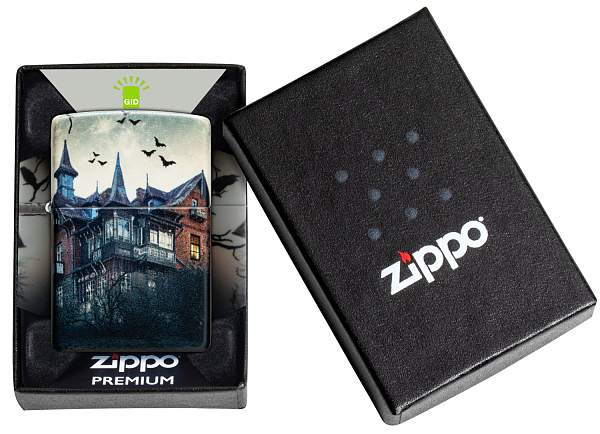 Зажигалка ZIPPO Horror House с покрытием 540 Matte, латунь/сталь, белая, 38x13x57 мм 48922 Zippo, Артикул: 48922 фото №1