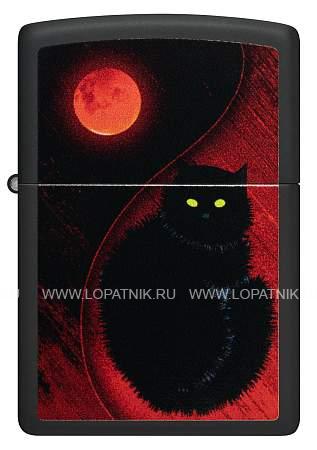 зажигалка zippo black cat с покрытием black matte, латунь/сталь, черная, матовая, 38x13x57 мм 48453 Zippo