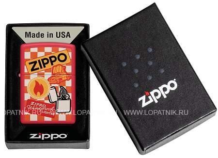 зажигалка zippo retro design с покрытием red matte, латунь/сталь, красная, матовая, 38x13x57 мм 48998 Zippo