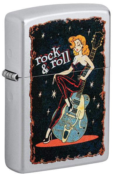 Зажигалка ZIPPO Cool Chick с покрытием Satin Chrome, латунь/сталь, серебристая, 38x13x57 мм 48930 Zippo, Артикул: 48930 фото №1