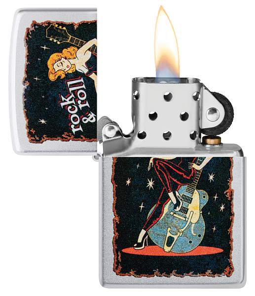 Зажигалка ZIPPO Cool Chick с покрытием Satin Chrome, латунь/сталь, серебристая, 38x13x57 мм 48930 Zippo, Артикул: 48930 фото №1