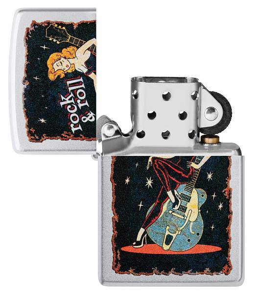 Зажигалка ZIPPO Cool Chick с покрытием Satin Chrome, латунь/сталь, серебристая, 38x13x57 мм 48930 Zippo, Артикул: 48930 фото №1
