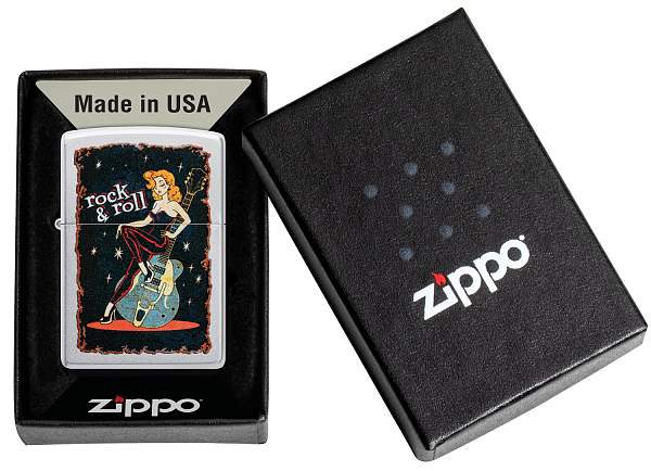 Зажигалка ZIPPO Cool Chick с покрытием Satin Chrome, латунь/сталь, серебристая, 38x13x57 мм 48930 Zippo, Артикул: 48930 фото №1