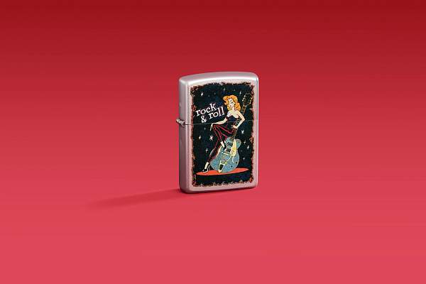 Зажигалка ZIPPO Cool Chick с покрытием Satin Chrome, латунь/сталь, серебристая, 38x13x57 мм 48930 Zippo, Артикул: 48930 фото №1