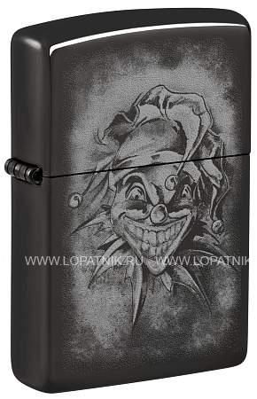 зажигалка zippo clown с покрытием high polish black, латунь/сталь, черная, глянцевая, 38x13x57 мм 48914 Zippo