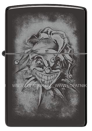 зажигалка zippo clown с покрытием high polish black, латунь/сталь, черная, глянцевая, 38x13x57 мм 48914 Zippo