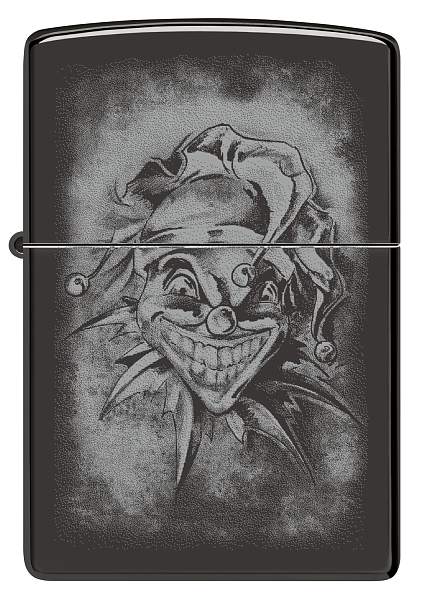Зажигалка ZIPPO Clown с покрытием High Polish Black, латунь/сталь, черная, глянцевая, 38x13x57 мм 48914 Zippo, Артикул: 48914 фото №1