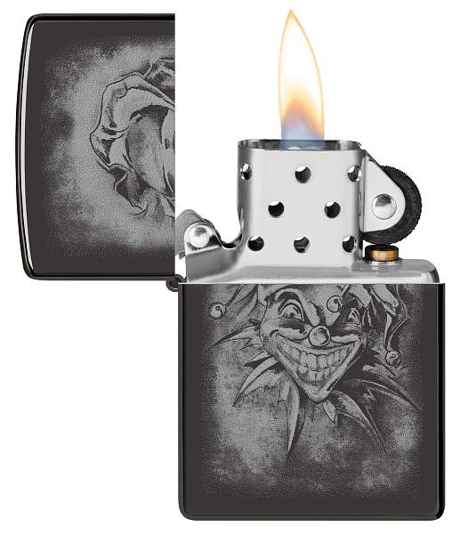 Зажигалка ZIPPO Clown с покрытием High Polish Black, латунь/сталь, черная, глянцевая, 38x13x57 мм 48914 Zippo, Артикул: 48914 фото №1
