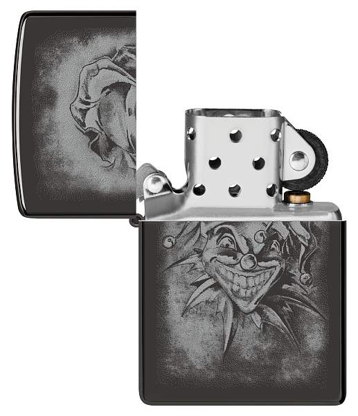 Зажигалка ZIPPO Clown с покрытием High Polish Black, латунь/сталь, черная, глянцевая, 38x13x57 мм 48914 Zippo, Артикул: 48914 фото №1