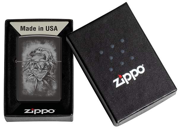 Зажигалка ZIPPO Clown с покрытием High Polish Black, латунь/сталь, черная, глянцевая, 38x13x57 мм 48914 Zippo, Артикул: 48914 фото №1