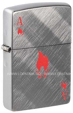 зажигалка zippo ace design с покрытием brushed chrome, латунь/сталь, серебристая, 38x13x57 мм 48451 Zippo