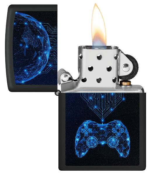 Зажигалка ZIPPO Gaming с покрытием Black Matte, латунь/сталь, черная, матовая, 38x13x57 мм 48912 Zippo, Артикул: 48912 фото №1