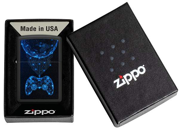 Зажигалка ZIPPO Gaming с покрытием Black Matte, латунь/сталь, черная, матовая, 38x13x57 мм 48912 Zippo, Артикул: 48912 фото №1