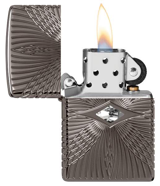 Зажигалка ZIPPO Armor® с покрытием Black Ice®, латунь/сталь, чёрная, 38x13x57 мм 49291 Zippo, Артикул: 49291 фото №1
