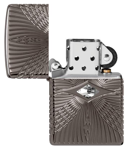 Зажигалка ZIPPO Armor® с покрытием Black Ice®, латунь/сталь, чёрная, 38x13x57 мм 49291 Zippo, Артикул: 49291 фото №1