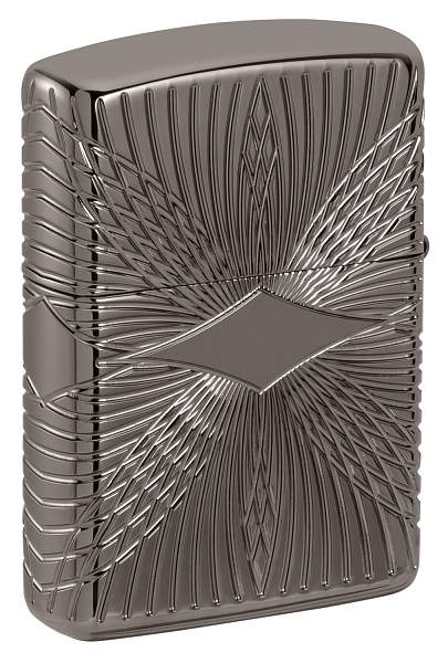 Зажигалка ZIPPO Armor® с покрытием Black Ice®, латунь/сталь, чёрная, 38x13x57 мм 49291 Zippo, Артикул: 49291 фото №1