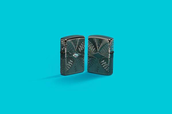 Зажигалка ZIPPO Armor® с покрытием Black Ice®, латунь/сталь, чёрная, 38x13x57 мм 49291 Zippo, Артикул: 49291 фото №1