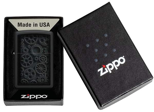 Зажигалка ZIPPO Steampunk с покрытием Black Matte, латунь/сталь, черная, матовая, 38x13x57 мм 48999 Zippo, Артикул: 48999 фото №1