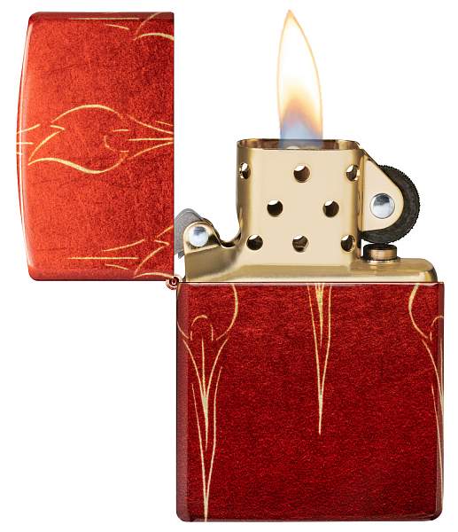 Зажигалка ZIPPO Ombre Flames с покрытием 540 Tumbled Brass, латунь/сталь, разноцветная, 38x13x57 мм 48510 Zippo, Артикул: 48510 фото №1