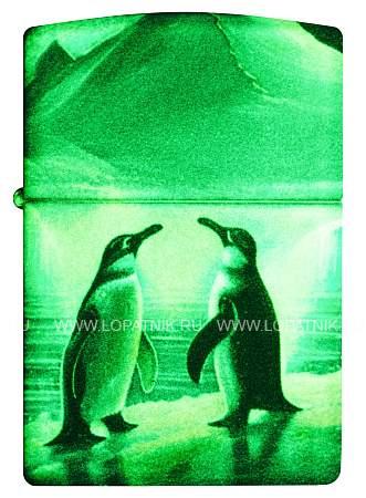 зажигалка zippo penguin с покрытием glow in the dark green, латунь/сталь, разноцветная, 38x13x57 мм 46014 Zippo