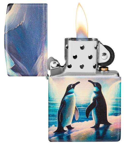 Зажигалка ZIPPO Penguin с покрытием Glow In The Dark Green, латунь/сталь, разноцветная, 38x13x57 мм 46014 Zippo, Артикул: 46014 фото №1