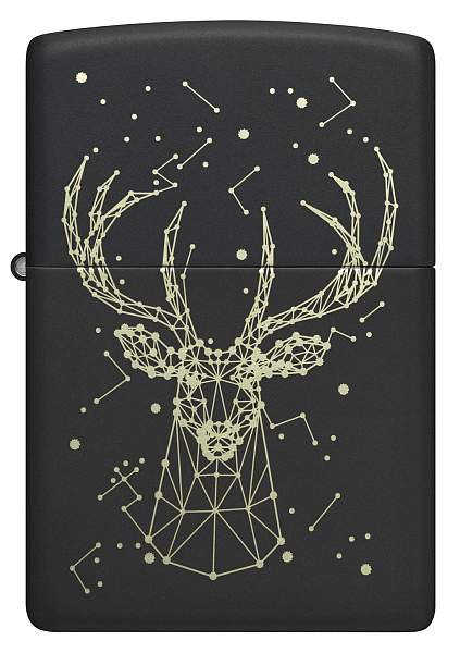 Зажигалка ZIPPO Deer с покрытием Black Matte, латунь/сталь, черная, матовая, 38x13x57 мм 48385 Zippo, Артикул: 48385 фото №1