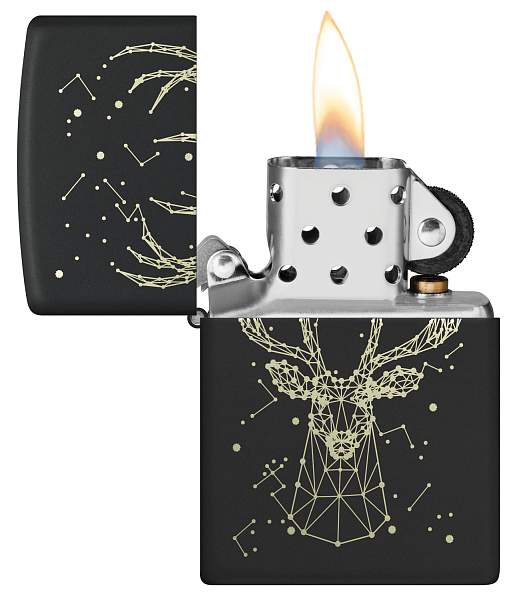 Зажигалка ZIPPO Deer с покрытием Black Matte, латунь/сталь, черная, матовая, 38x13x57 мм 48385 Zippo, Артикул: 48385 фото №1